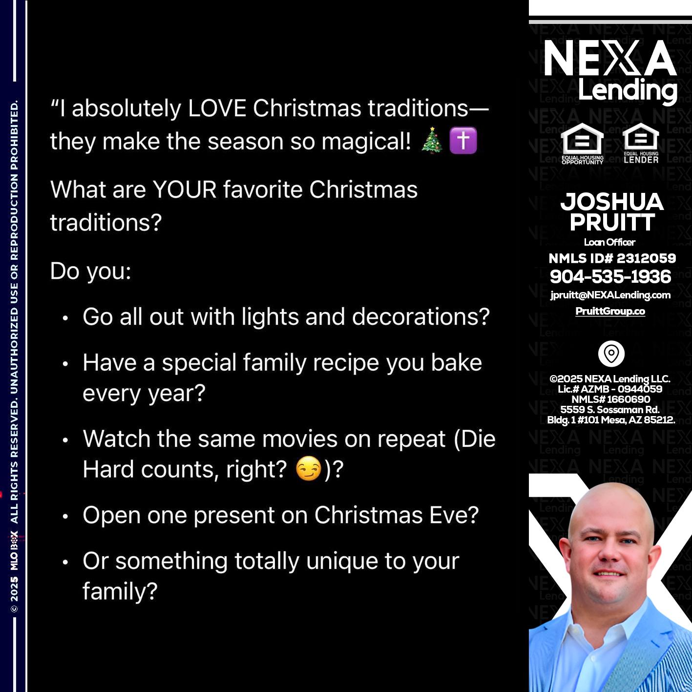 I love christmas - Joshua Pruitt -Loan Officer
