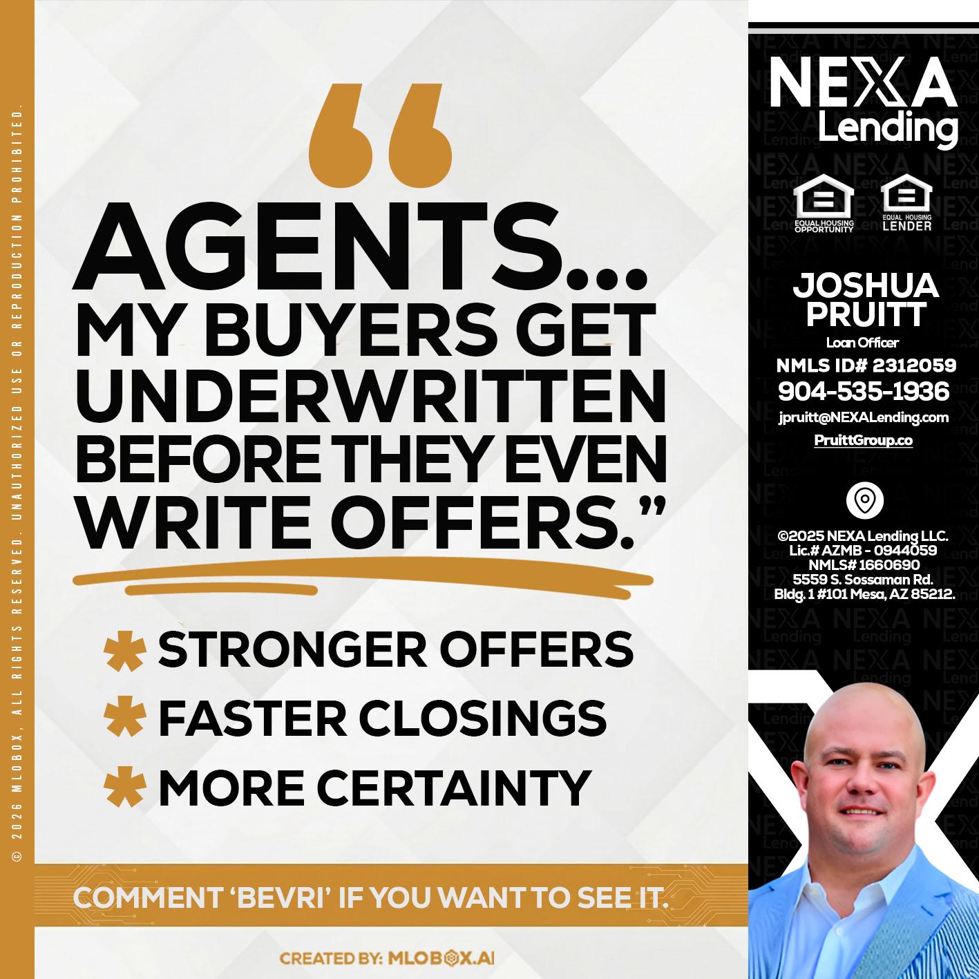 agents - Joshua Pruitt -Loan Officer
