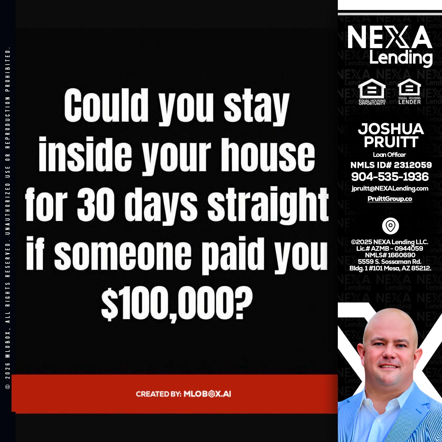 COULD YOU STAY - Joshua Pruitt -Loan Officer