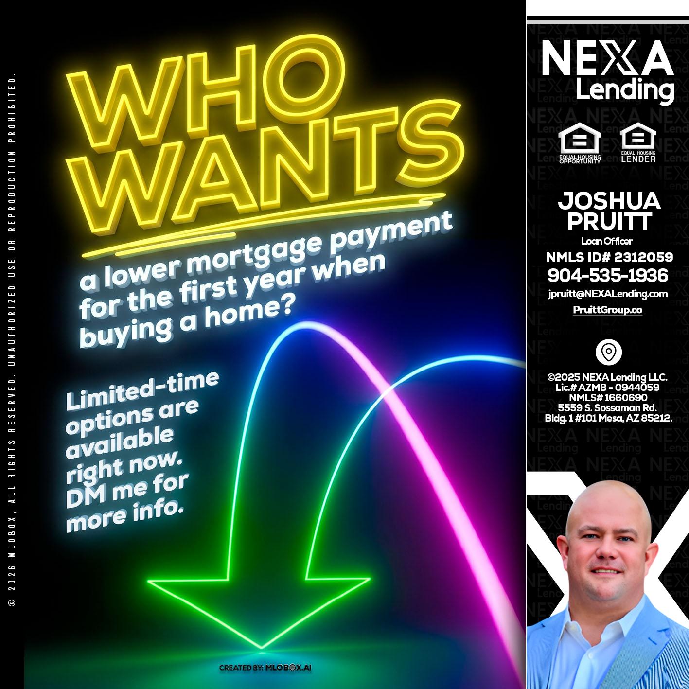 WHO WANTS - Joshua Pruitt -Loan Officer