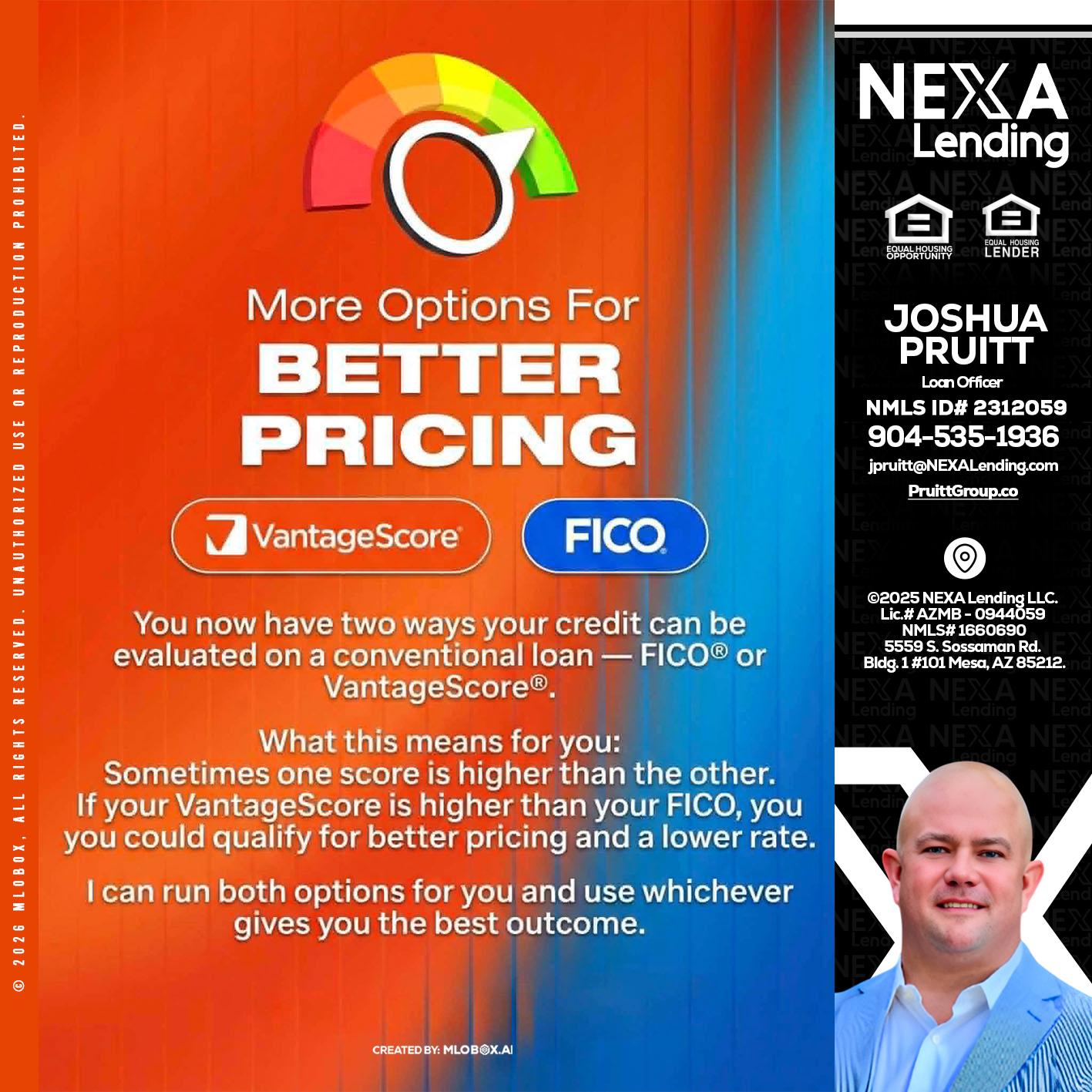 BETTER PRICING - Joshua Pruitt -Loan Officer