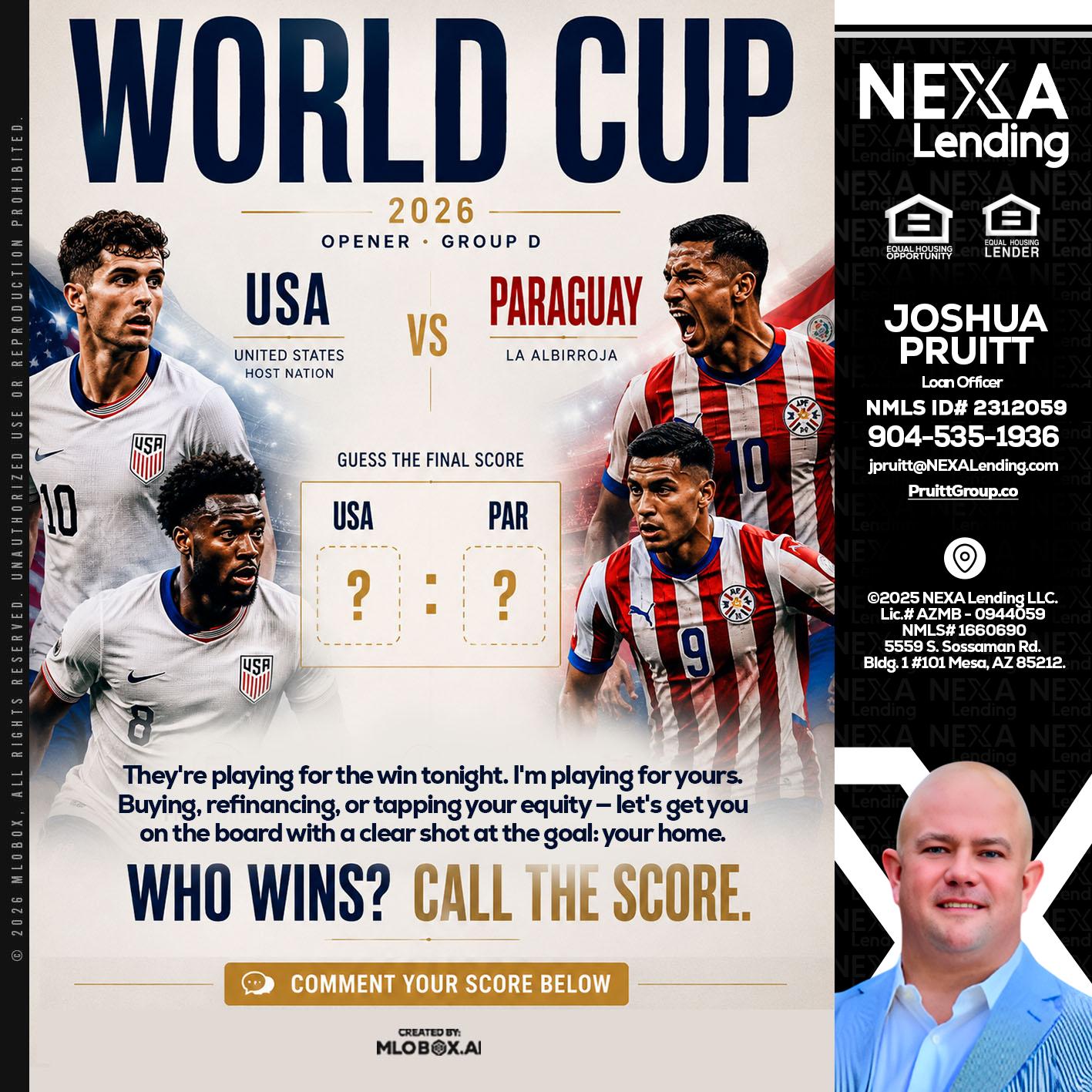 WORLD CUP 2026 - Joshua Pruitt -Loan Officer